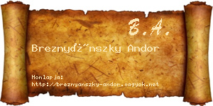 Breznyánszky Andor névjegykártya